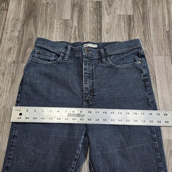 Lee Jeans Womens 12 Long Blue Classic Fit Straight Leg Denim At The Waist - Picture 9 of 12